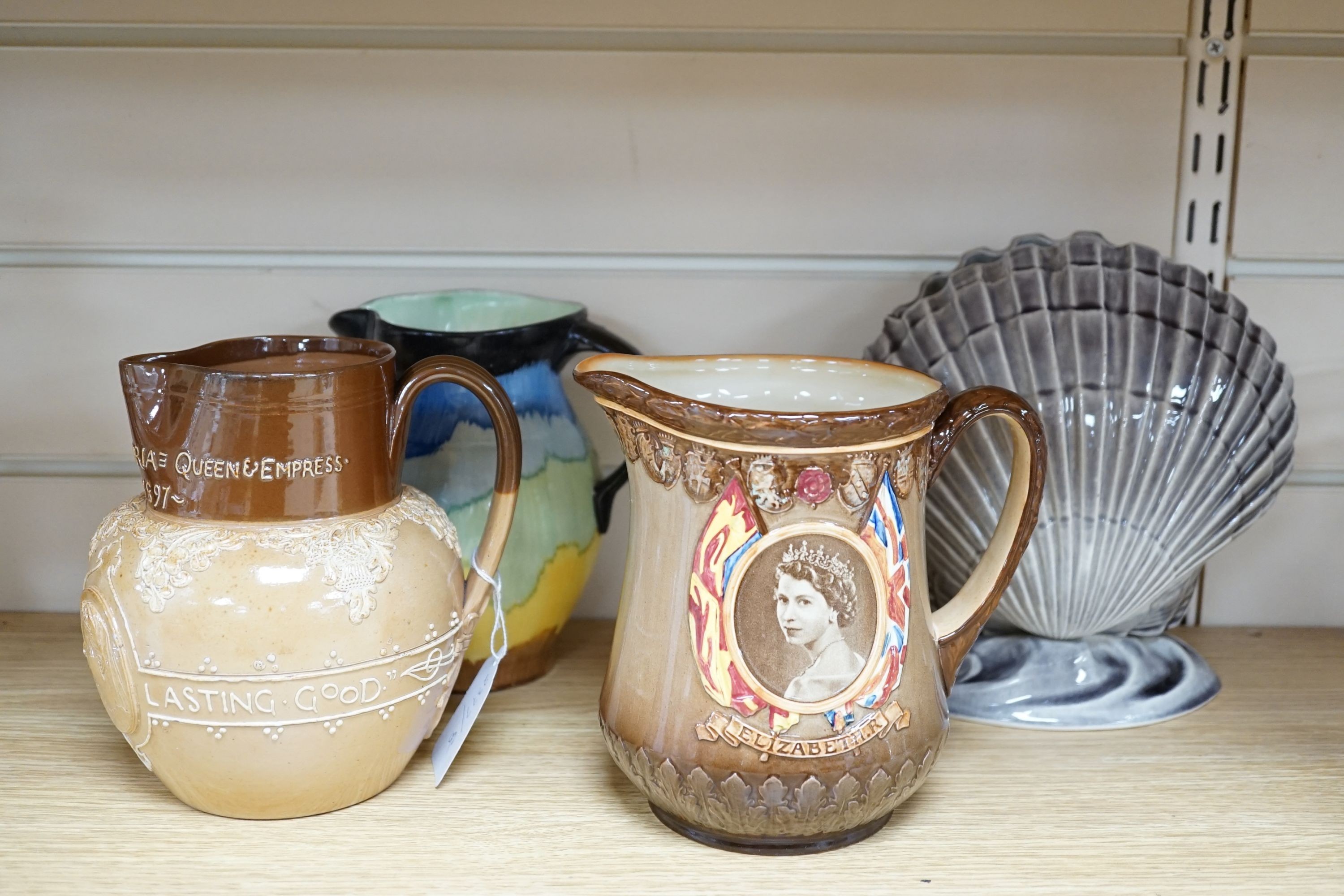 A Doulton stoneware commemorative jug 